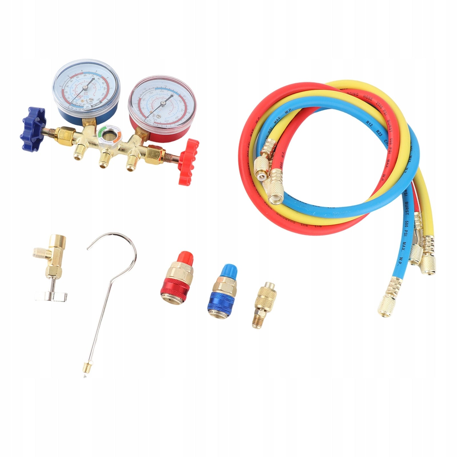 Air conditioning pressure gauge R410 22 134A 3-way 2L tube set Power 1 W