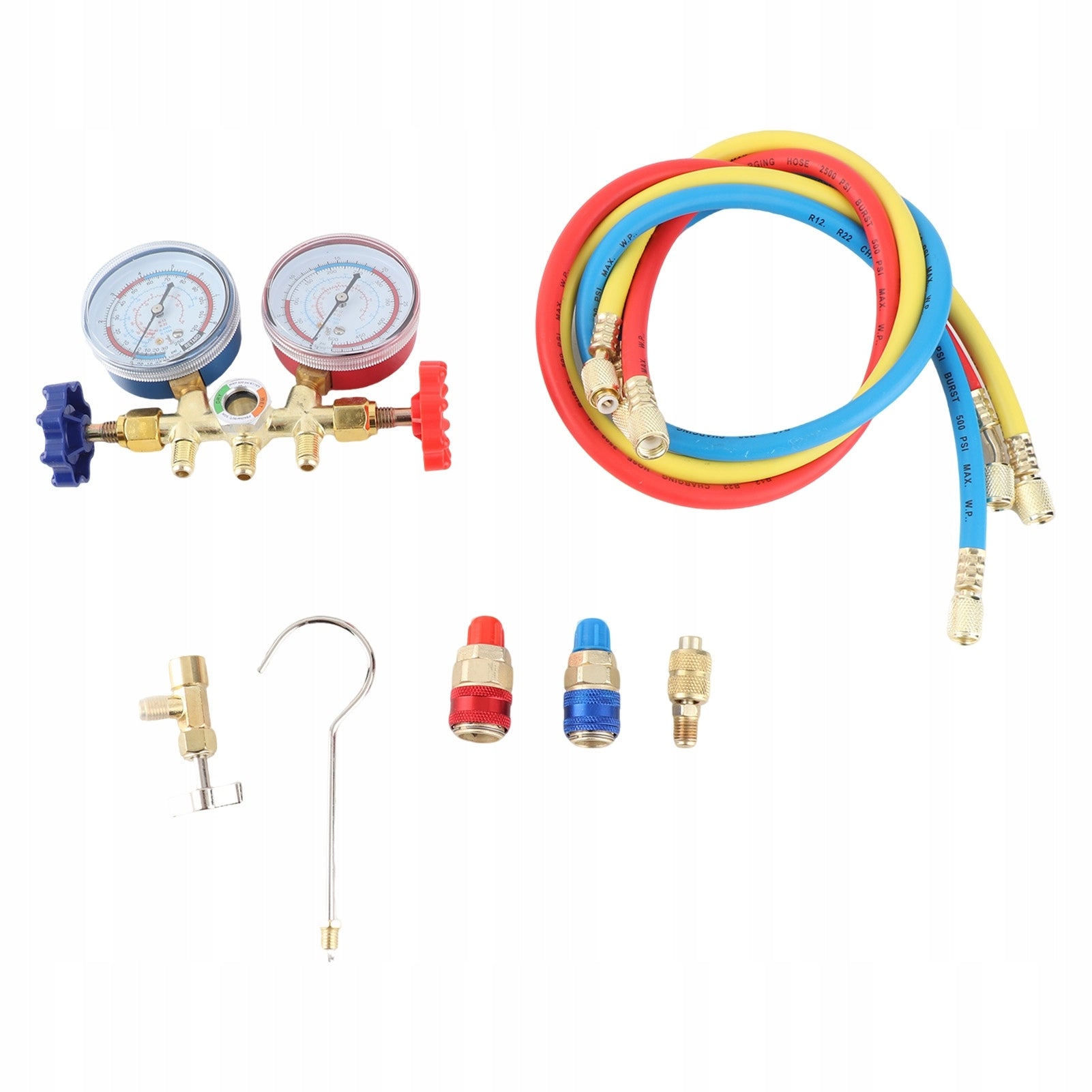 Air conditioning pressure gauge R410 22 134A 3-way QH tube set Model 7542SMGN