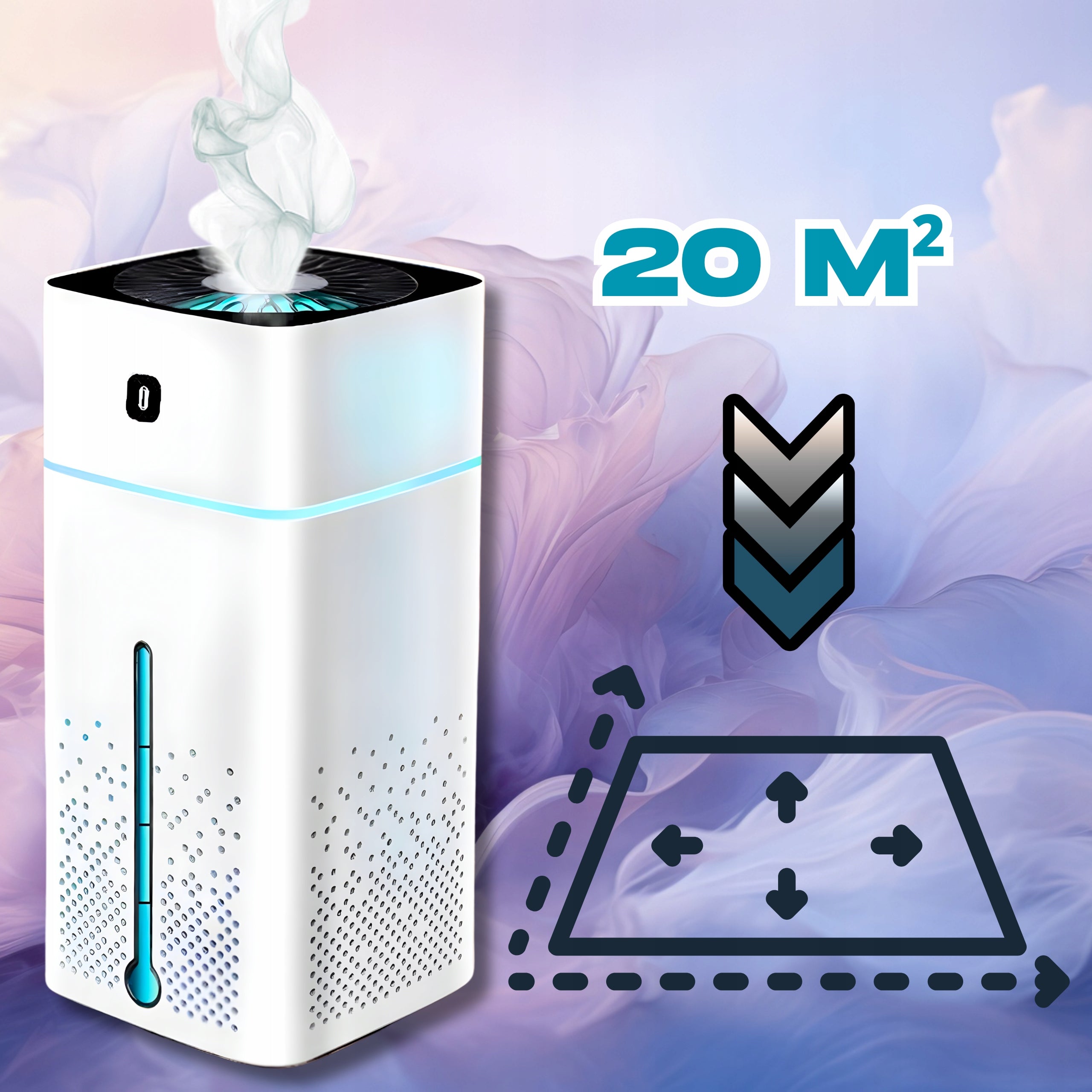 Air humidifier 1L diffuser aromatherapy 12 oils fragrance 3ml LED timer Dominant color black