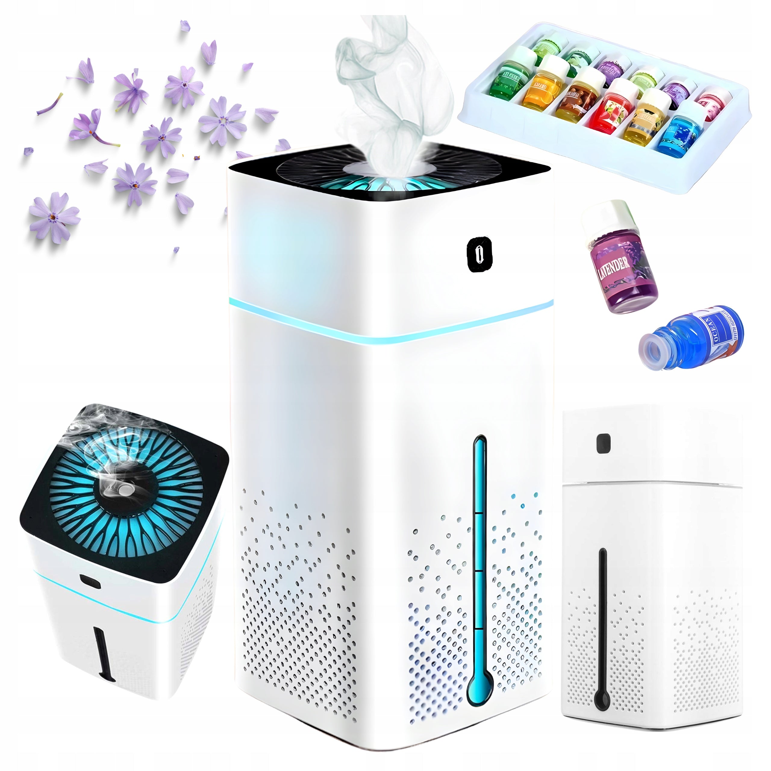 Air humidifier 1L diffuser aromatherapy 12 oils fragrance 3ml LED timer