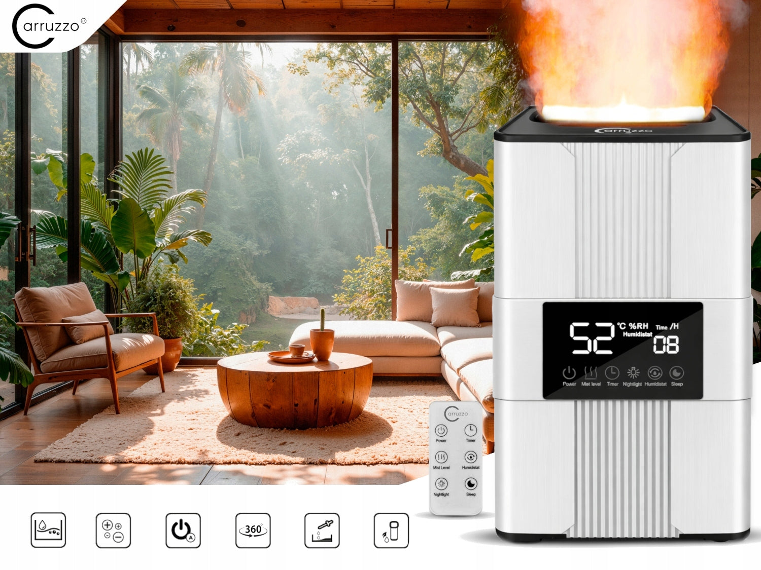 Air humidifier AUTOMATIC AROMATHERAPY 5in1 LED +3 OILS FILTER PILOT Packaging status original