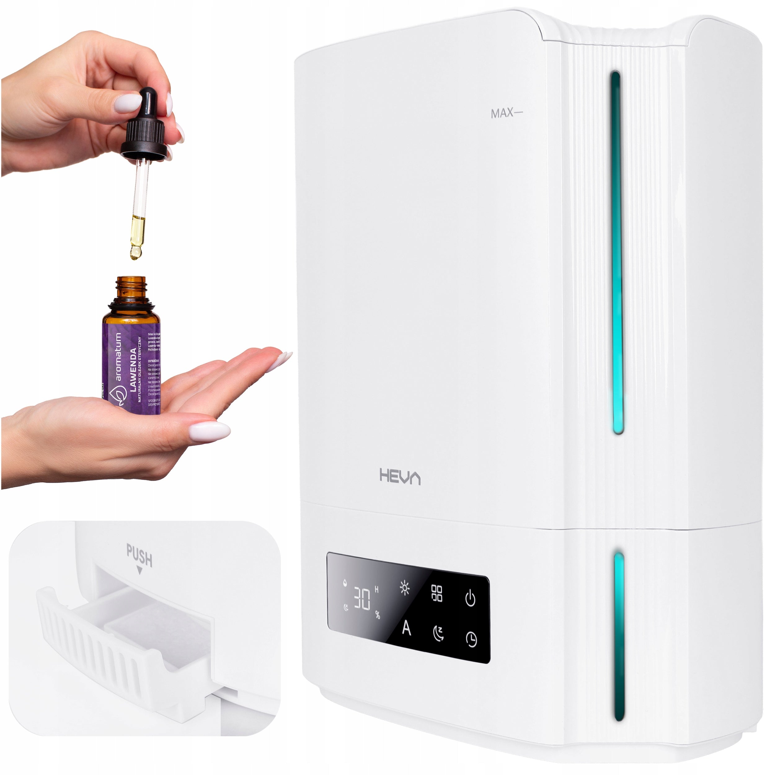 Air humidifier EFFICIENT HYGROSTAT AROMATHERAPY LARGE XL 5l nozzle 360 LED