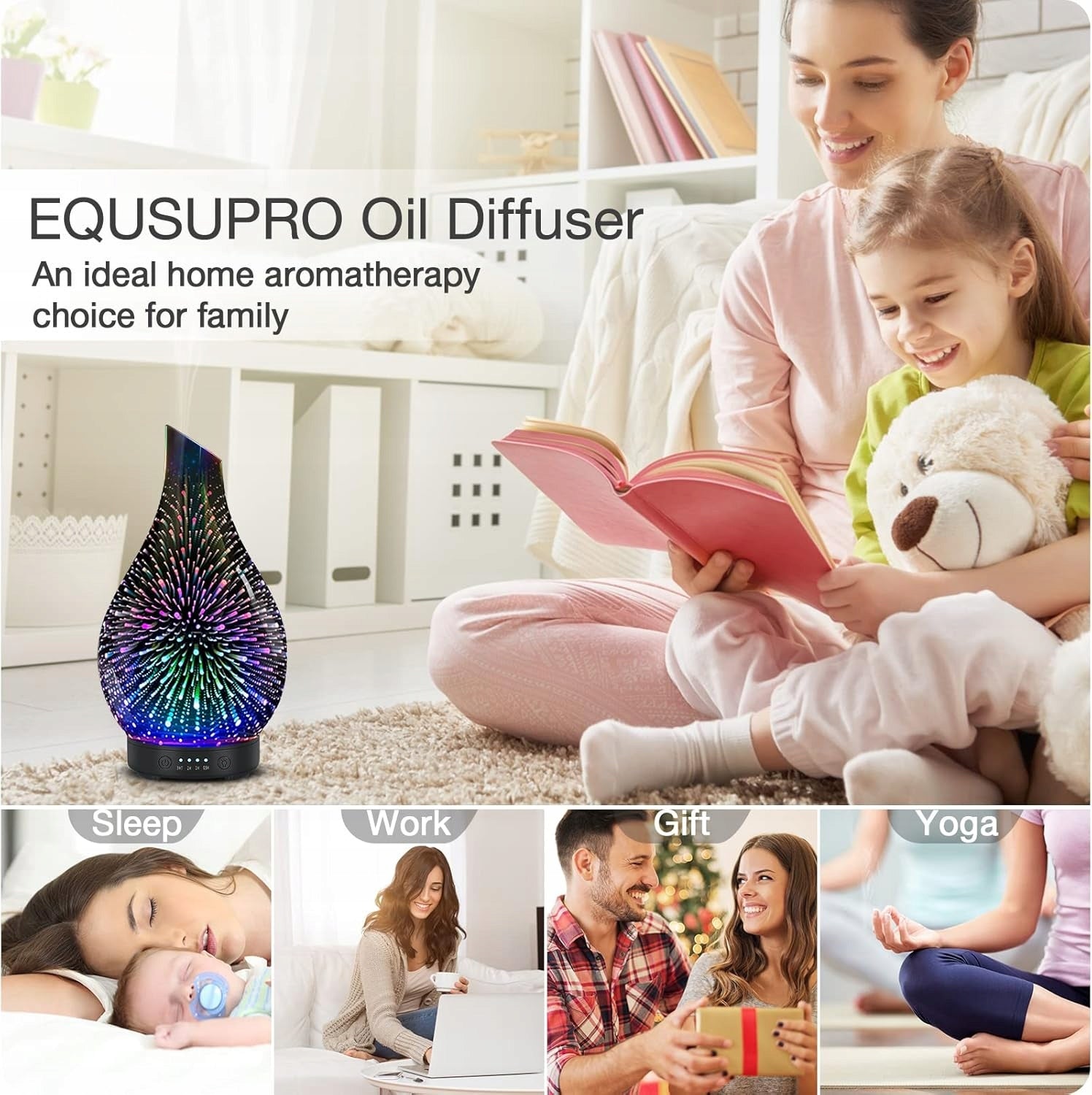 Air humidifier Essential oil diffuser ultrasonic humidifier Model GC-3D03