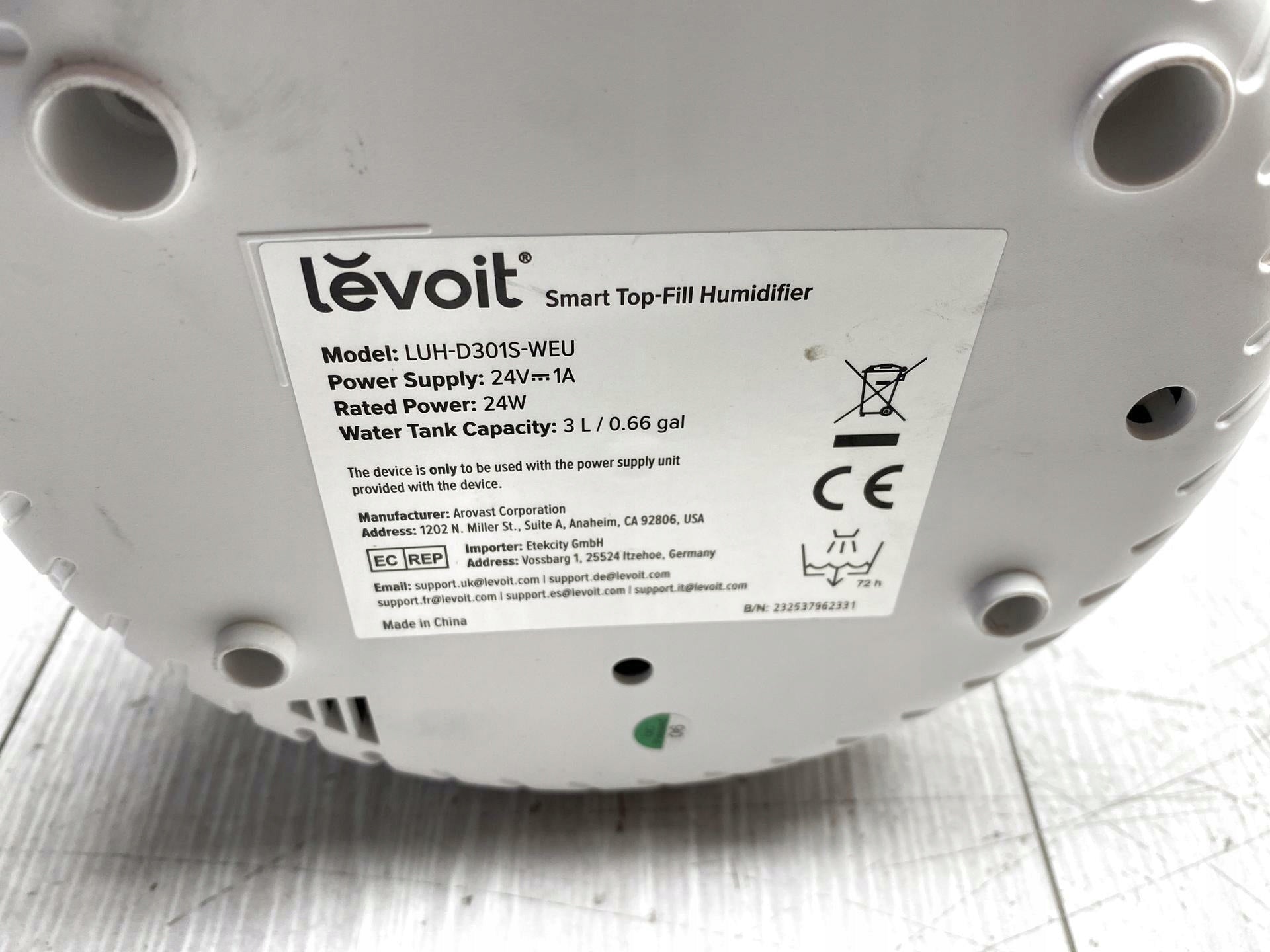 Air humidifier Levoit Dual 200S 24 W white Type steam humidifier