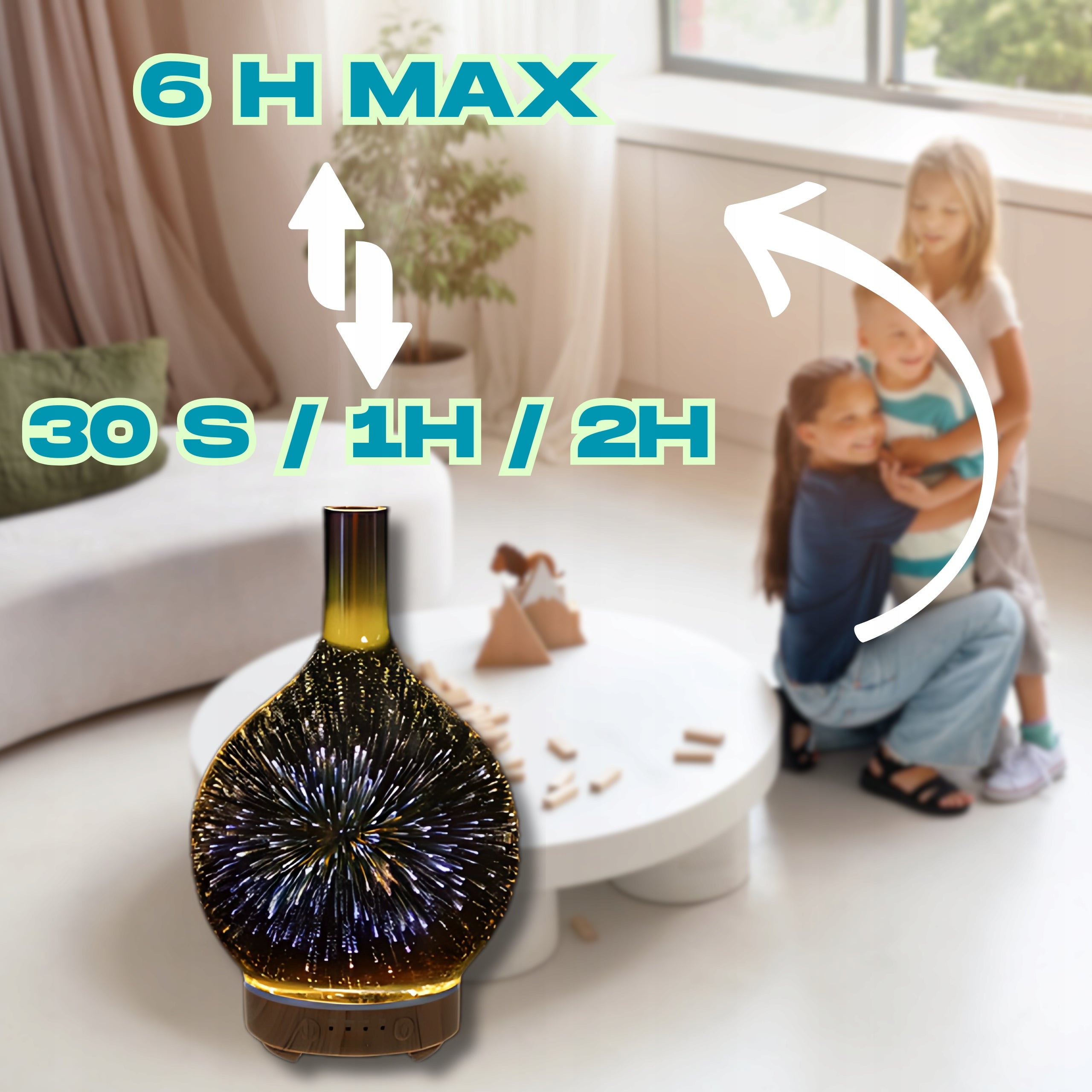 Air humidifier and aroma diffuser 200ml with LED aromatherapy light Dominant color brown