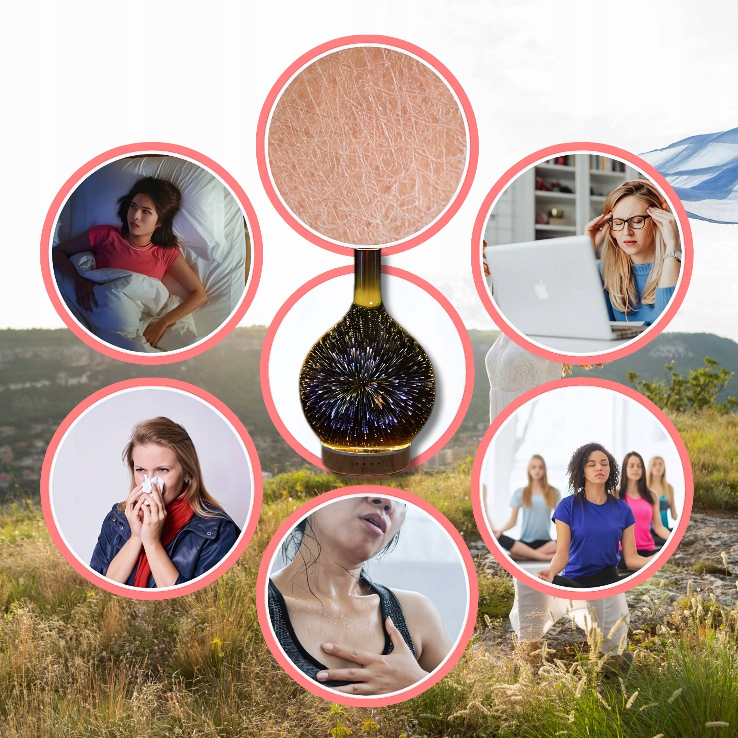 Air humidifier and aroma diffuser 200ml with LED aromatherapy light Manufacturer code Nawilżacz Dyfuzor a lampką LED