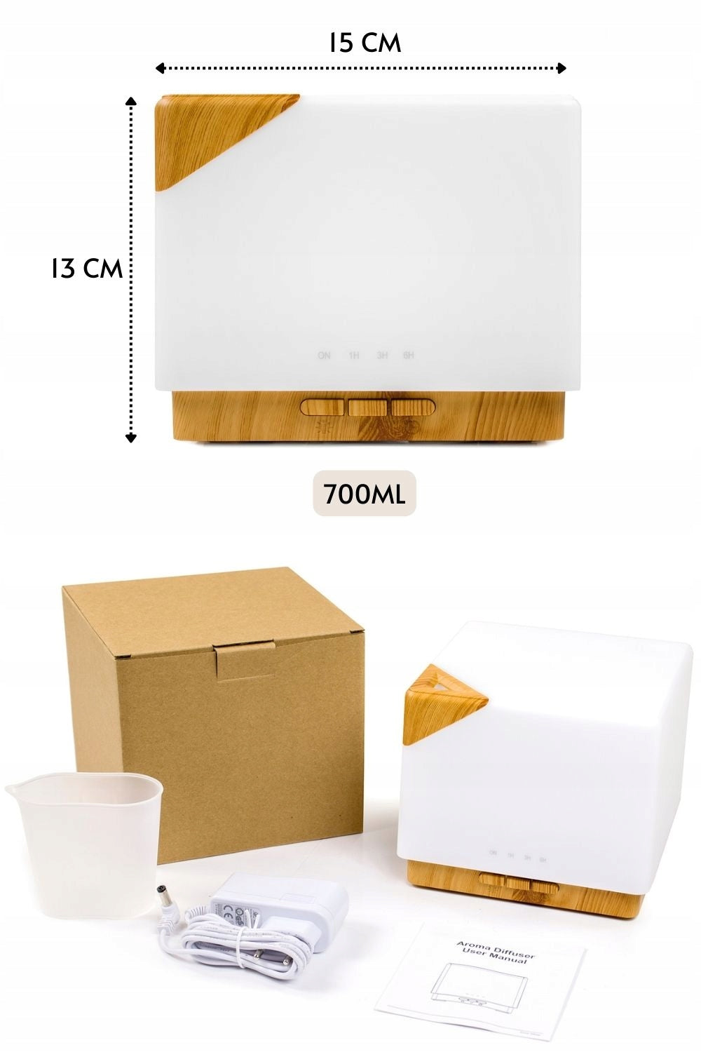 Air humidifier aroma diffuser ultrasonic large led freshener Model Dyfuzor do olejków NM23J196