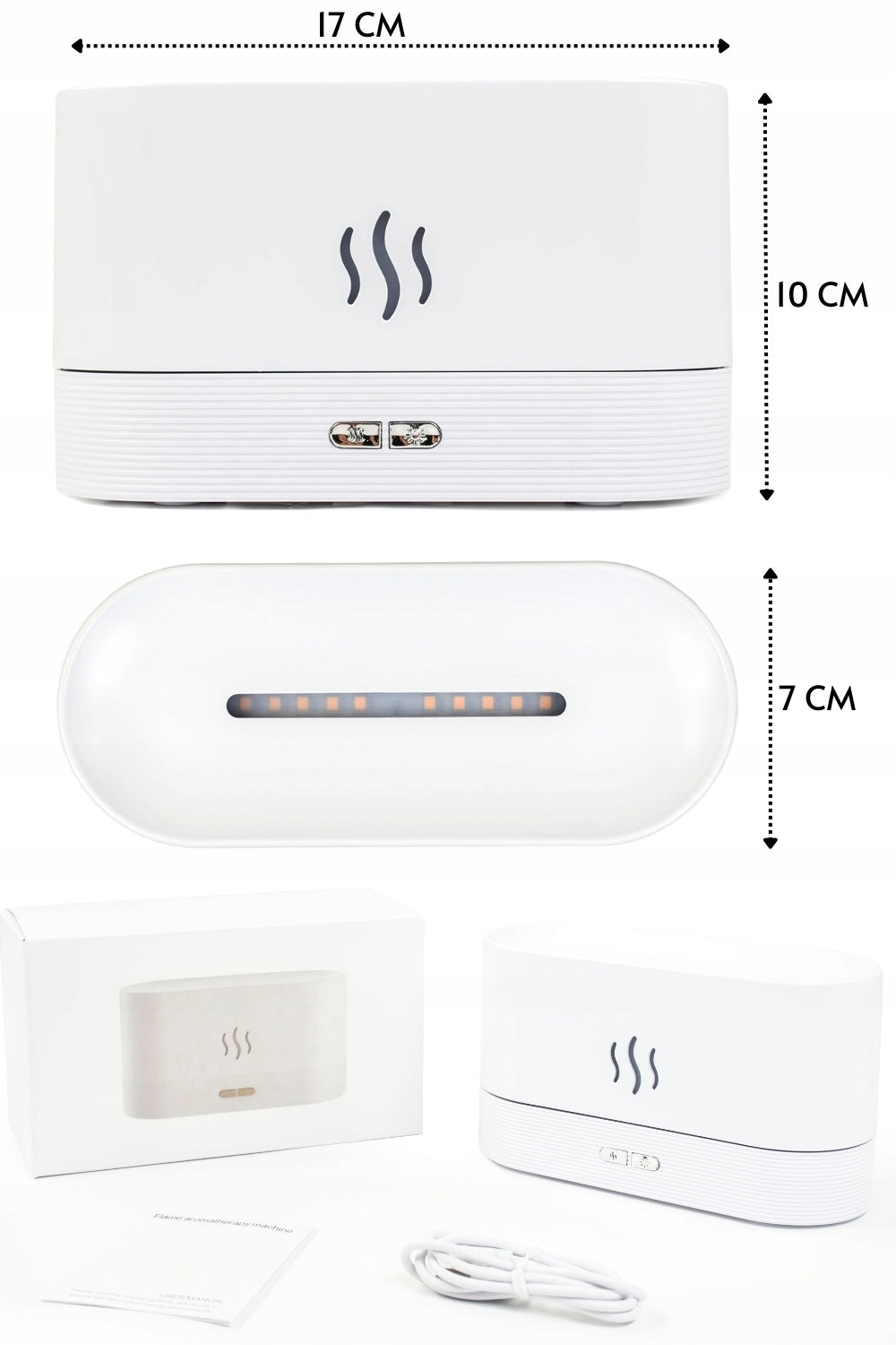 Air humidifier aromatherapy fireplace flame lamp Batteries included no