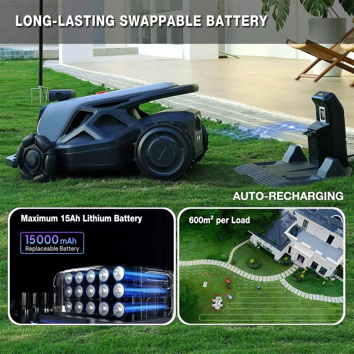 AirSeekers Robot Lawn Mower 2400m² RTK AI 65% Slope WiFi/4G App Manufacturer code Aireseekers Robotmaaier