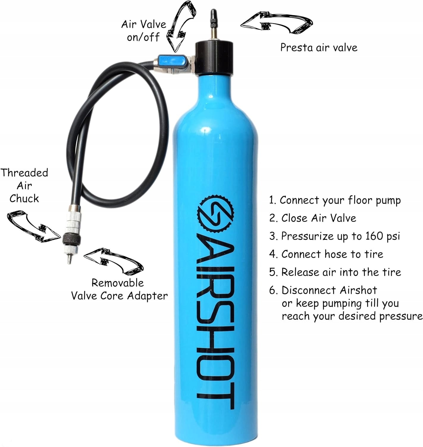 Airshot Bicycle Tank Pump CP45K|#Airshot TANK 30l Color blue