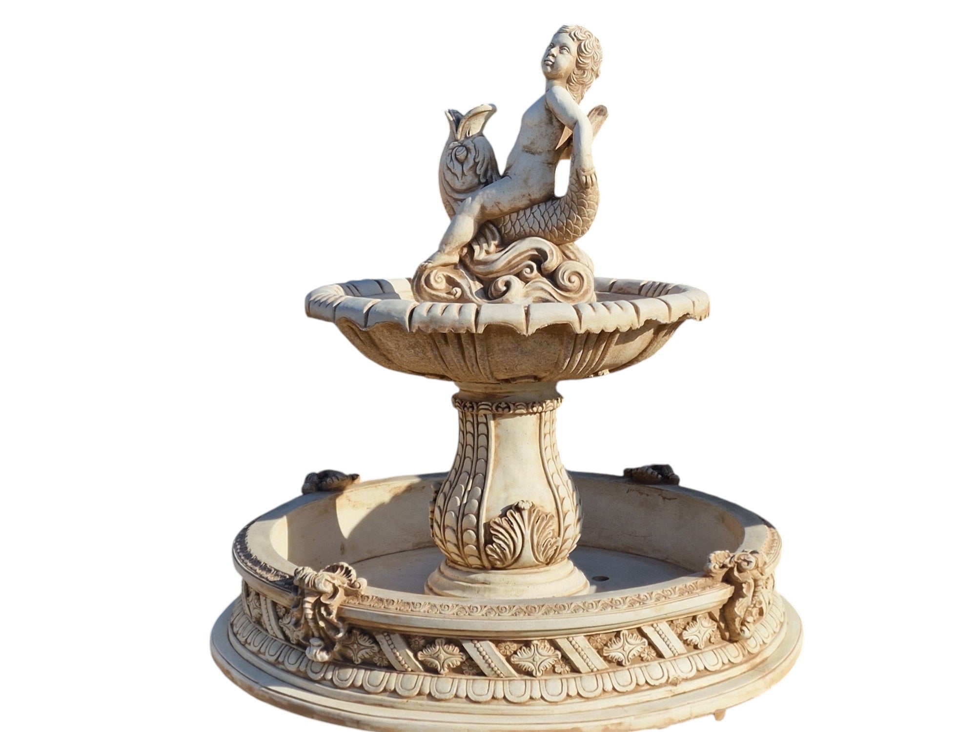 Alaska Fountain with Cupid Pool with BOTTOM 161cm, white cement figure Ag-Bet EAN (GTIN) 5904844693525