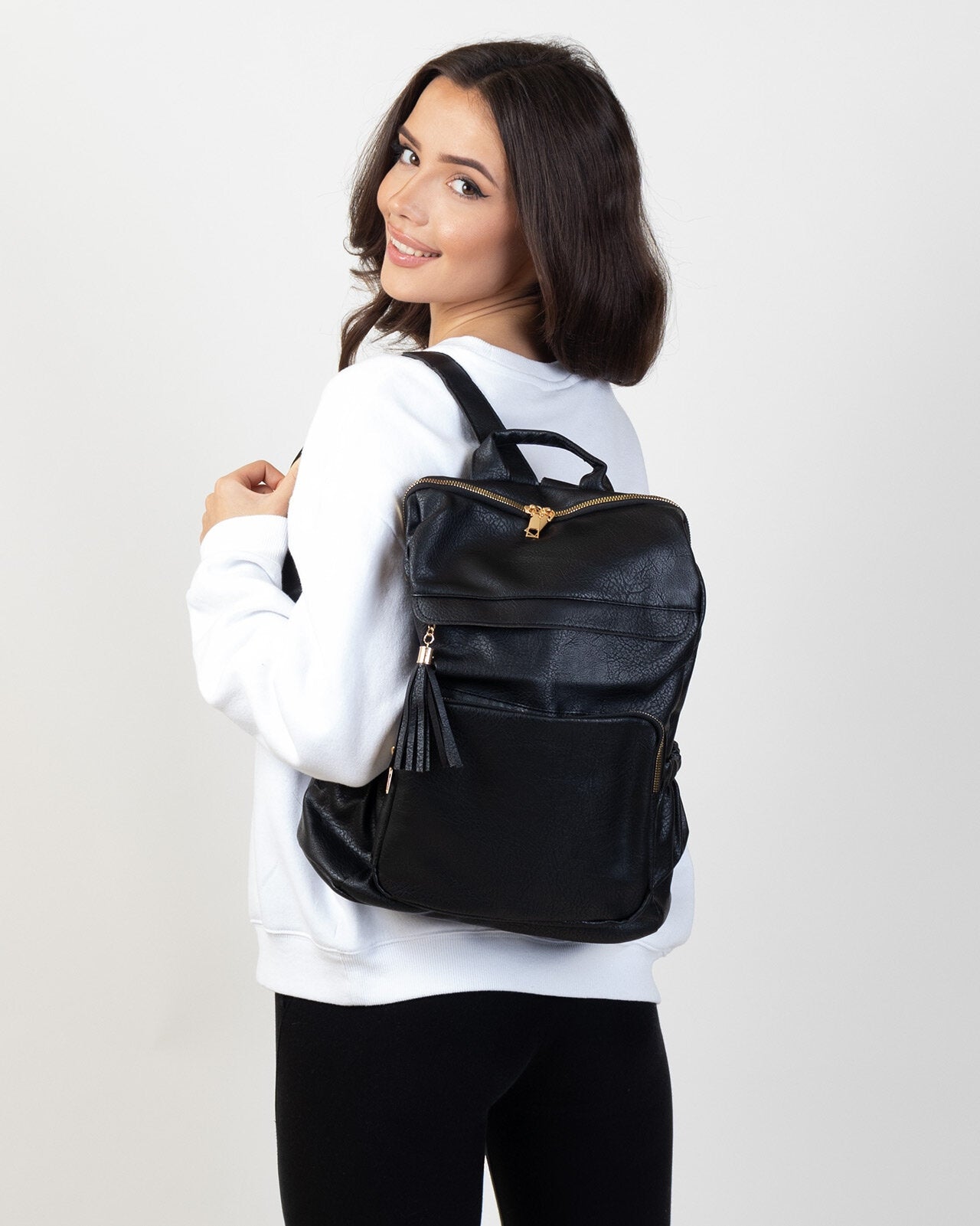 Alessio BACKPACK ROOMY ELEGANT school CITY bag / backpack 2in1 Manufacturer code Alessio 42213
