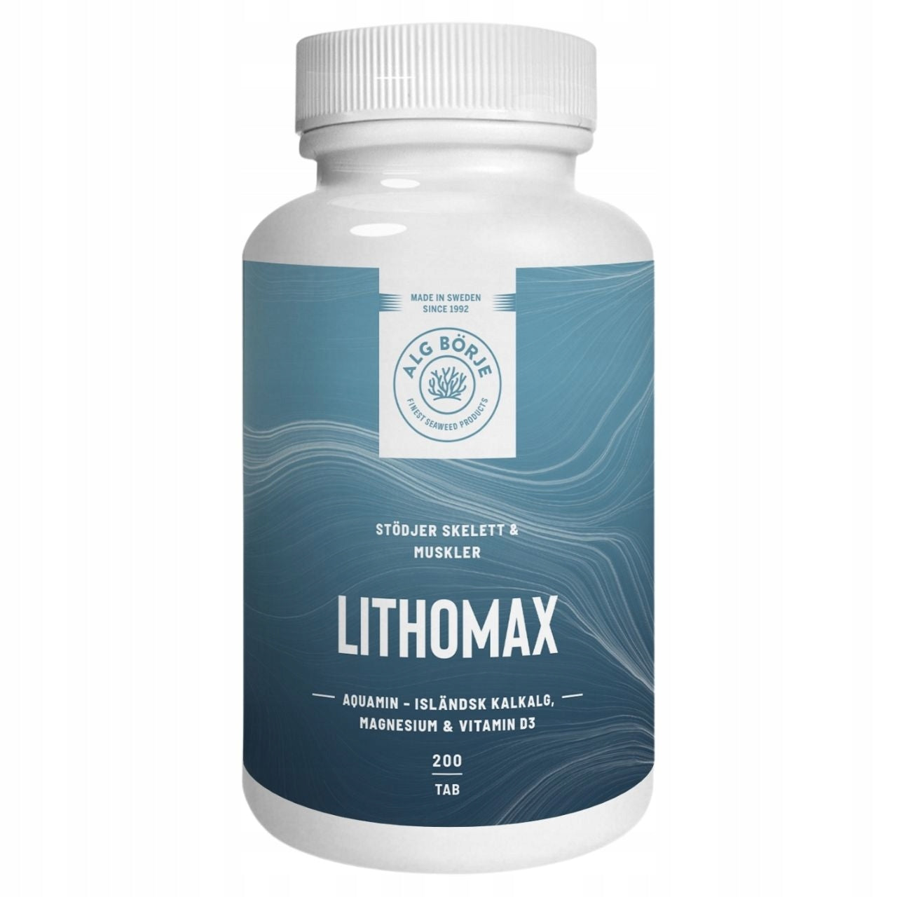 Alg Borje LithoMax Aquamin Calcium Magnesium Vitamin D Healthy Bones 200 tablets