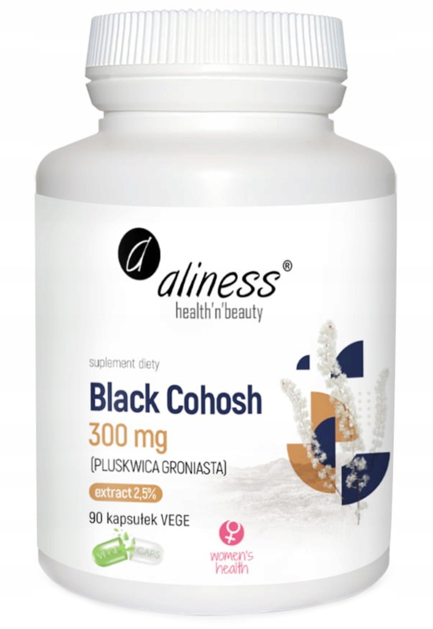 Aliness Black Cohosh 300mg (BEDBUGS) MENOPAUSE 90 tablets Expiration date not specified