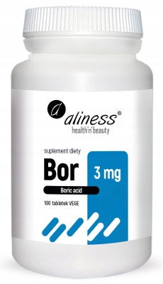 Aliness Boron 3mg NATURAL BORIC ACID BONE JOINTS VEGE 100t Brand Aliness
