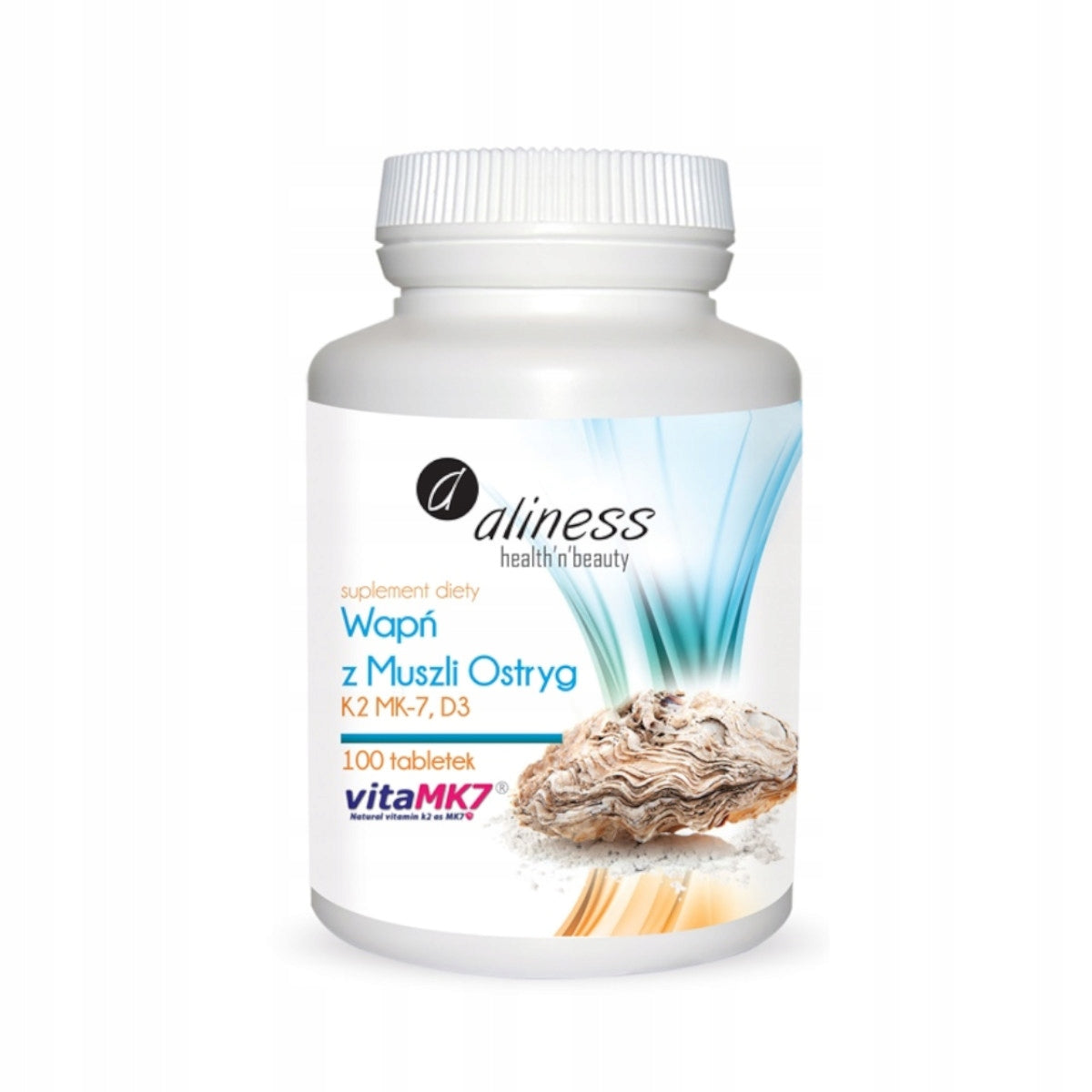 Aliness Calcium from Shell Oyster 100caps with D3 and K2MK7