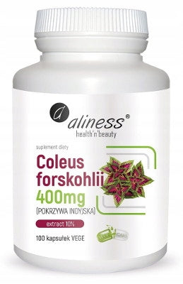 Aliness Coleus forskohlii Nettle Indian Nettle 400mg DIGESTION SLIMMING 100 Brand Aliness