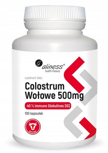 Aliness Colostrum Beef 40% IG 500 mg RESISTANCE COLOSTRUM 100 capsules