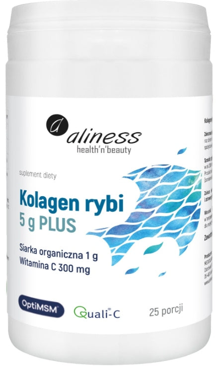 Aliness Fish collagen 5g PLUS Sulfur OptiMSM wit C 25 servings RESISTANCE Skin
