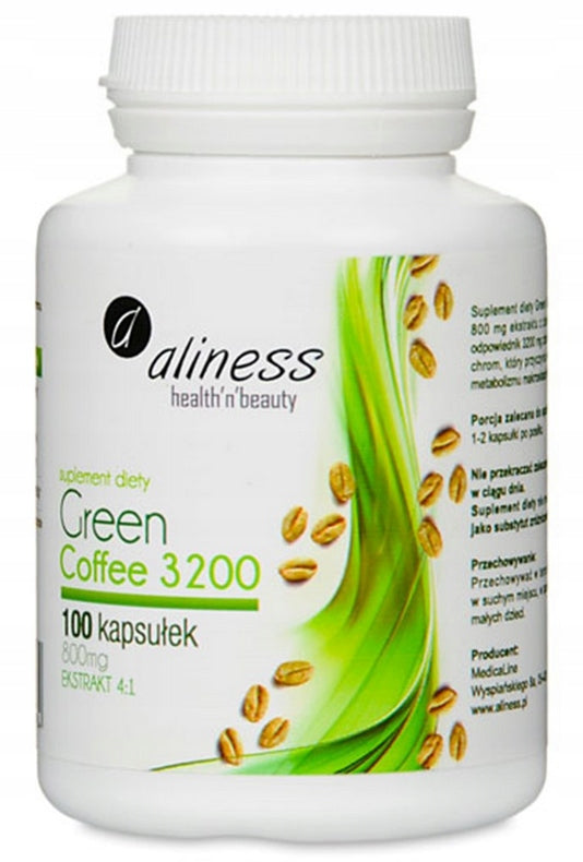 Aliness Green Coffee 800mg CGA CHROME CAFFEINE SLIMMING 100k Expiration date not specified