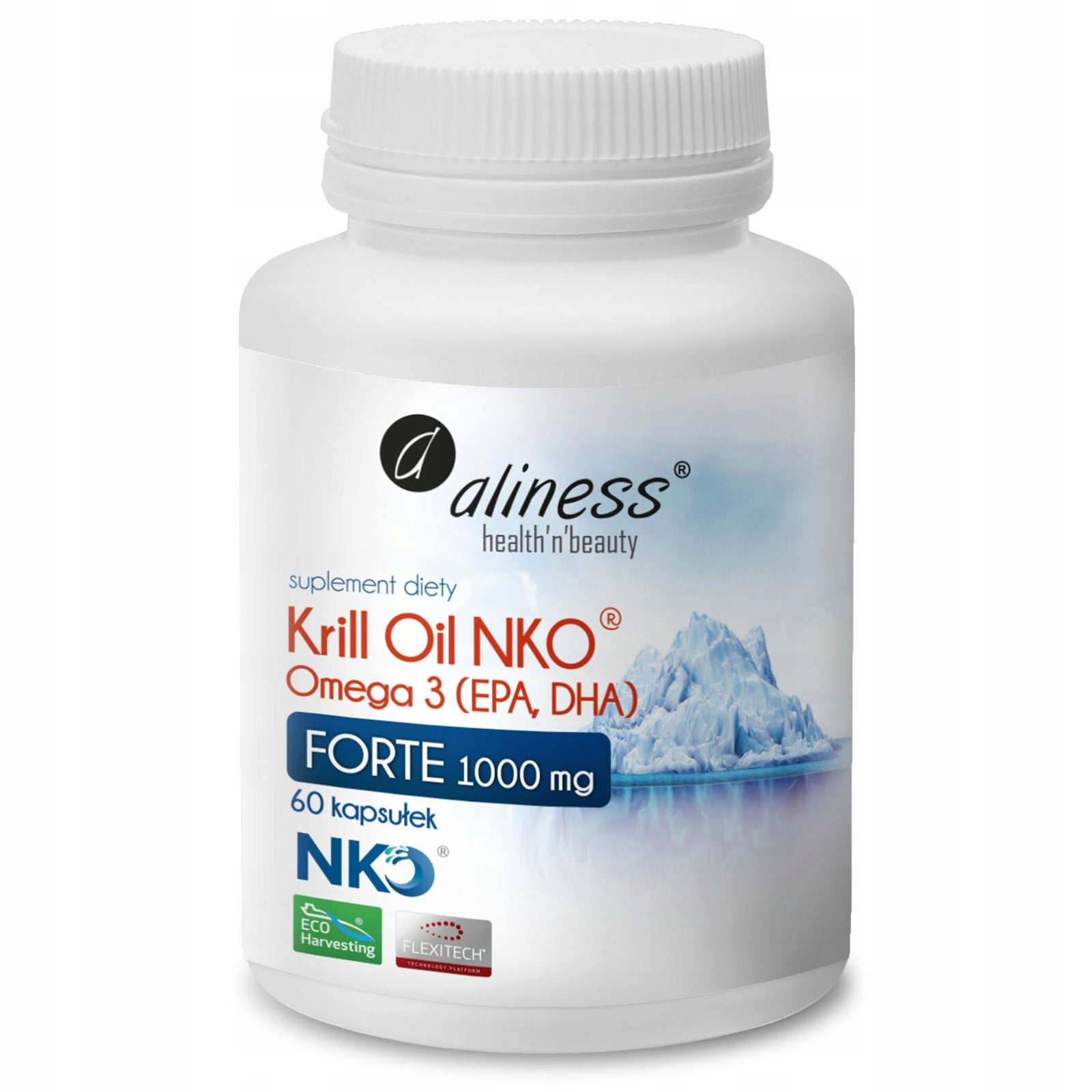 Aliness KRILL Oil NKO Omega 3 with Astaxanthin Krill Oil 1000 mg 60 kaps.