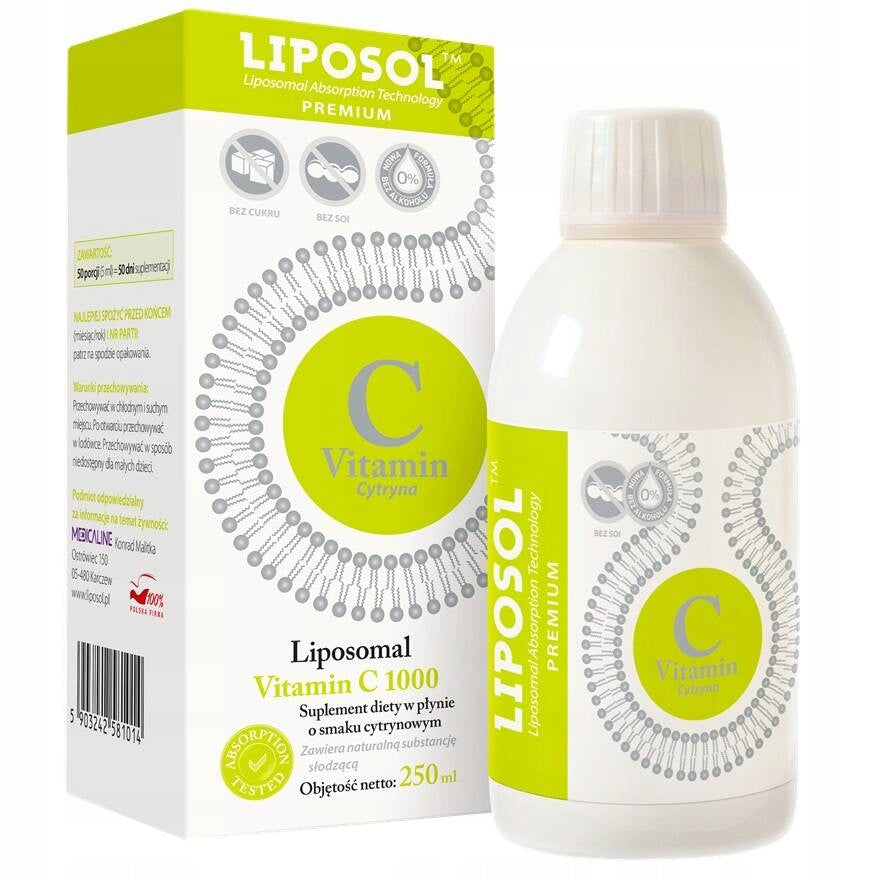 Aliness LIPOSOL C 1000 Liposomal Vitamin C 1000 liquid 250ml LEMON