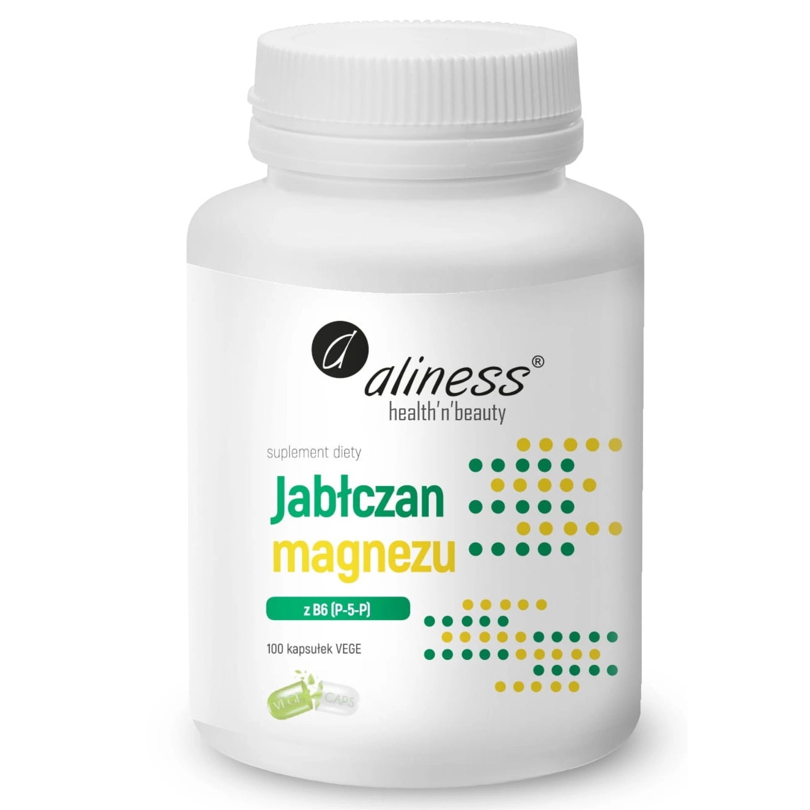 Aliness MAGNESIUM MALATE with Vitamin B6 (P-5-P) 100 caps BONE Muscle Heart