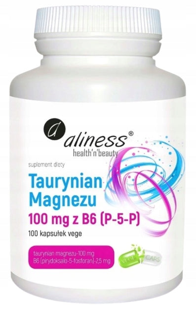 Aliness Magnesium Taurate 100mg Wit. B6 100cap Pressure Taurine Tiredness
