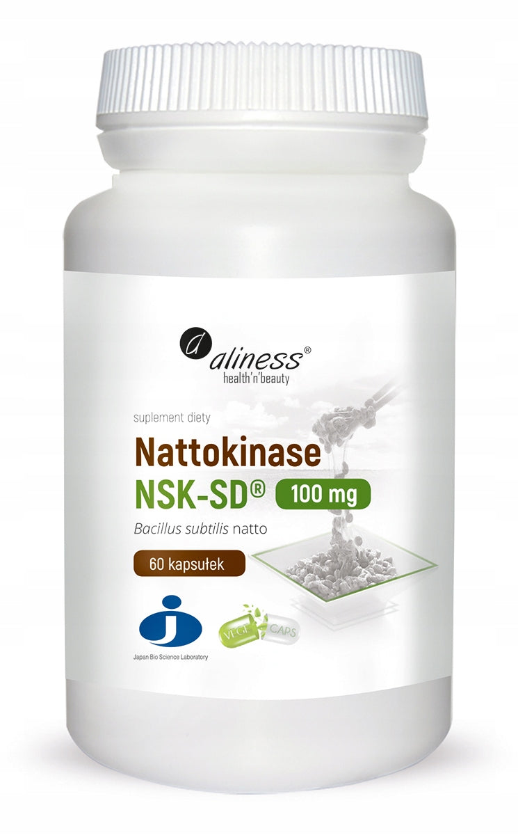 Aliness Nattokinase NSK-SD 100mg NATTO HEART CIRCULATION PRESSURE VEGE 60caps