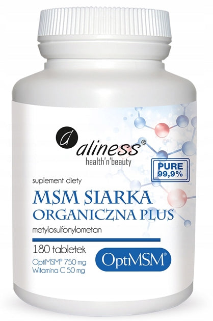 Aliness Opti MSM PUREST ORGANIC SULFUR VITAMIN C JOINTS CARTILAGE 180tab