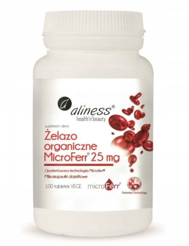 Aliness Organic Iron Microferr 25mg 100vtab