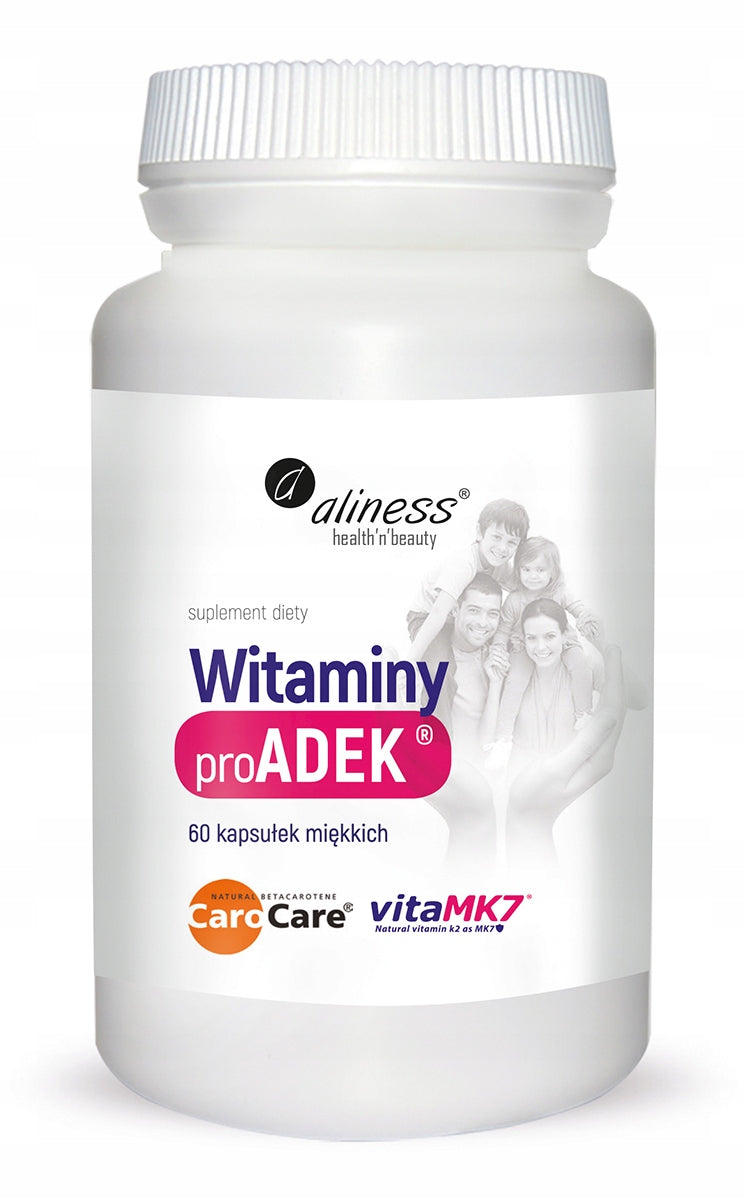 Aliness PROADEK SET OF VITAMINS NATURAL MK7 RESISTANCE STRONG BONES 60caps Brand Aliness