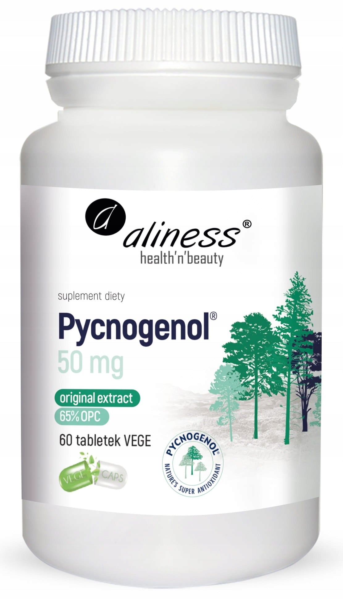 Aliness Pycnogenol 65% Natural Source OPC PINE BIOFLAVONOIDS VEGE 60tab