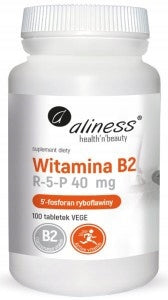 Aliness Vitamin B2 R-5-P Riboflavin 40mg EYE FATIGUE 100 vege tabs