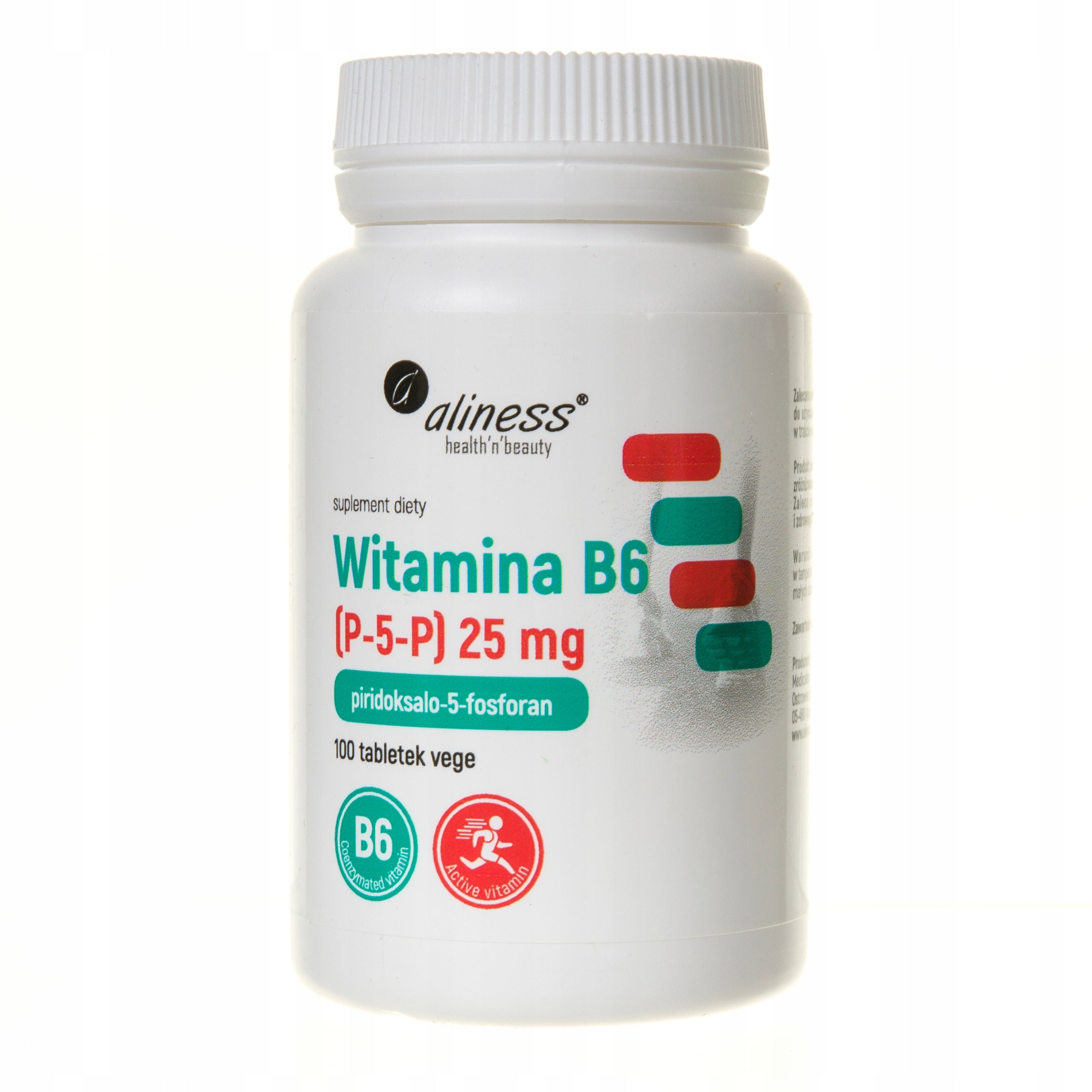 Aliness Vitamin B6 P-5-P 25 mg 100 tablets VEGE Nervous system IMMUNITY Packaging status original