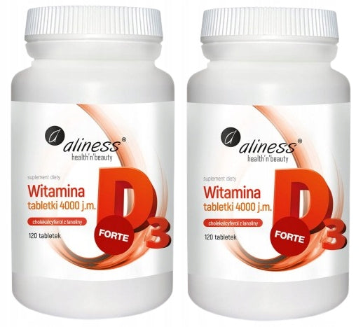 Aliness Vitamin D3 FORTE 4000 120 tabl Immunity Healthy bone Infections