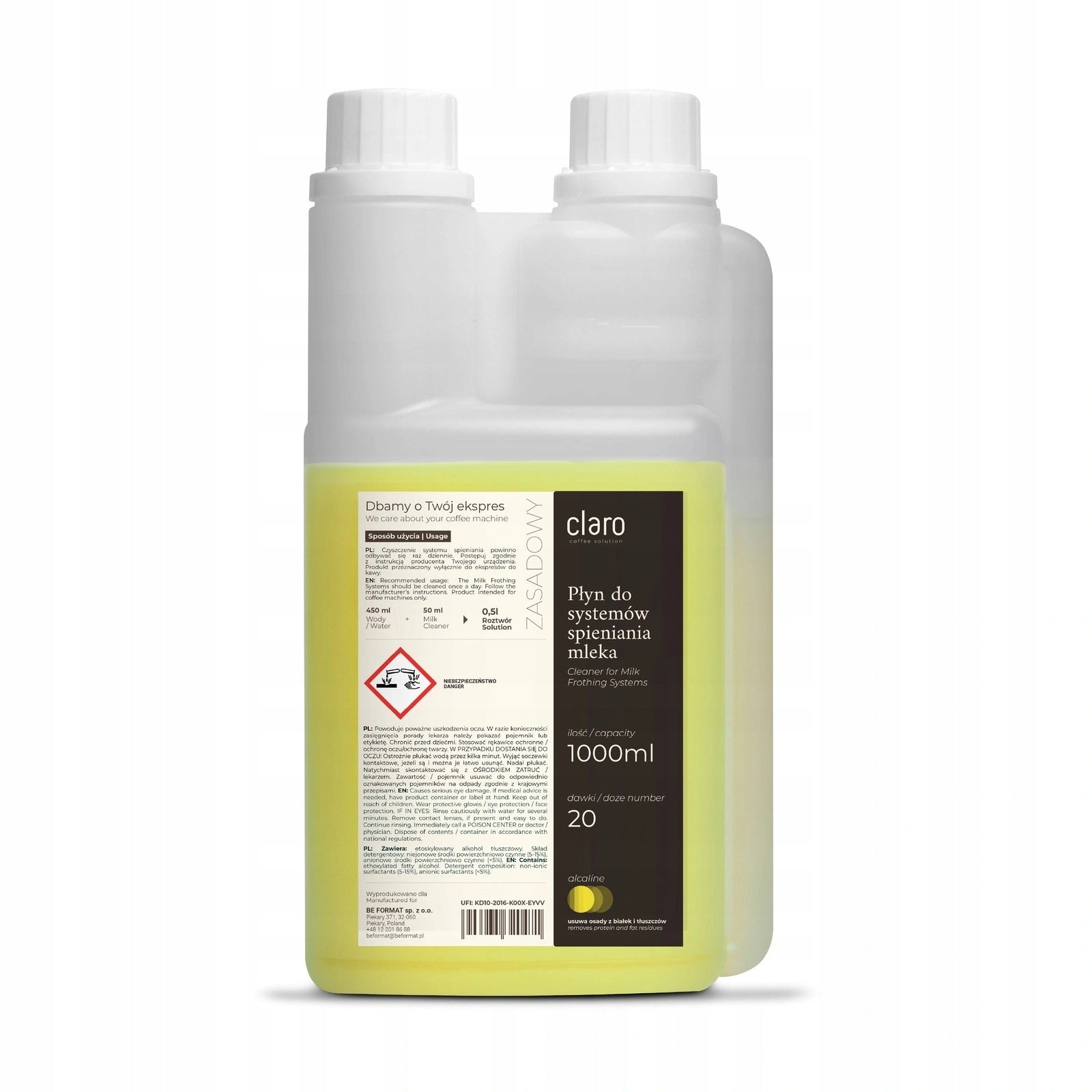 Alkaline milk frothing system cleaner Claro 1L = 20 cycles