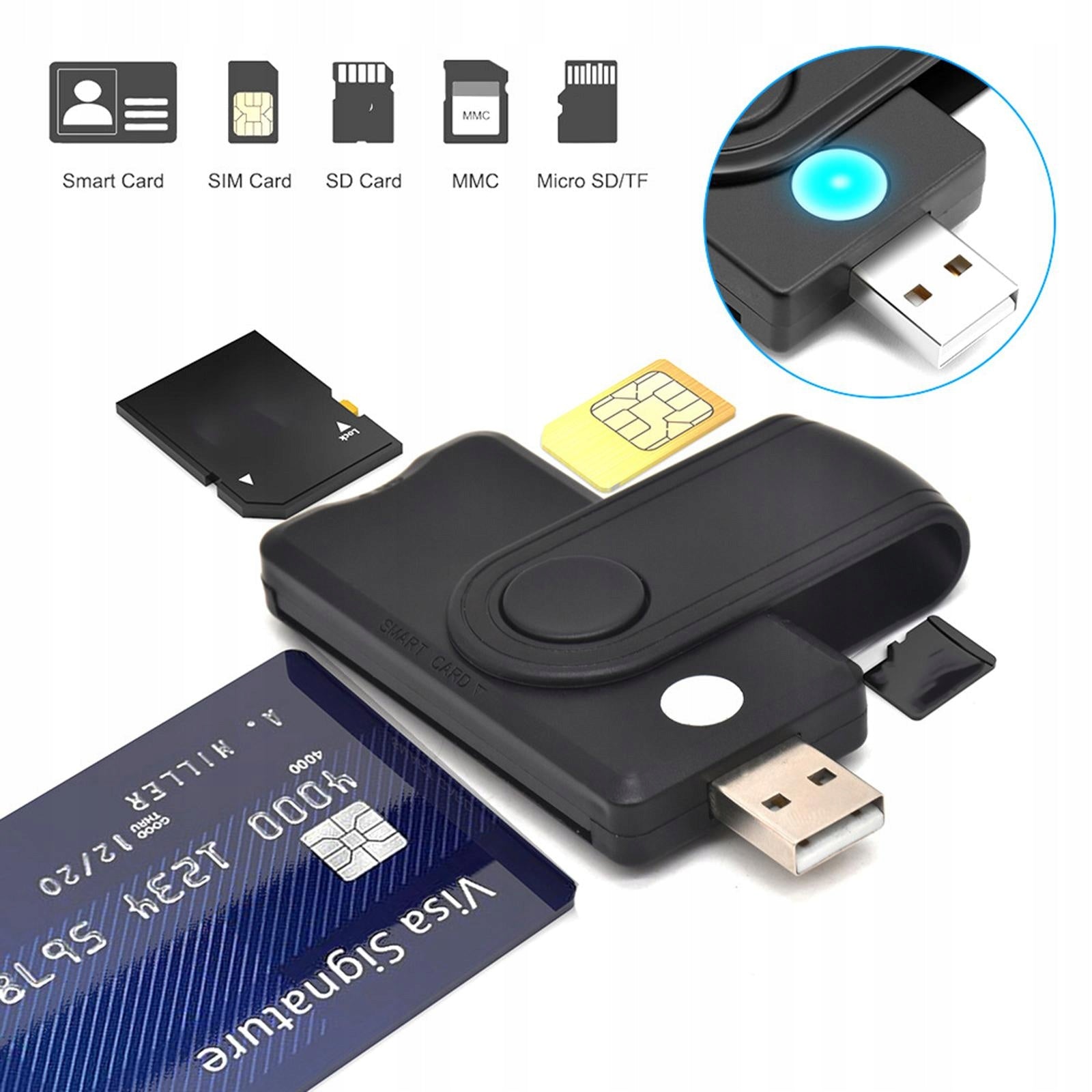 All in 1 Smart Compact Card Reader for Windows/Linux SD/SIM Laptop Work Manufacturer no brand