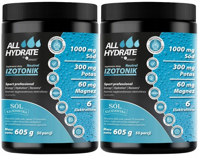 AllHydrate Isotonic Neutral 605g 2 x 50 servings Muscle Energy Effort