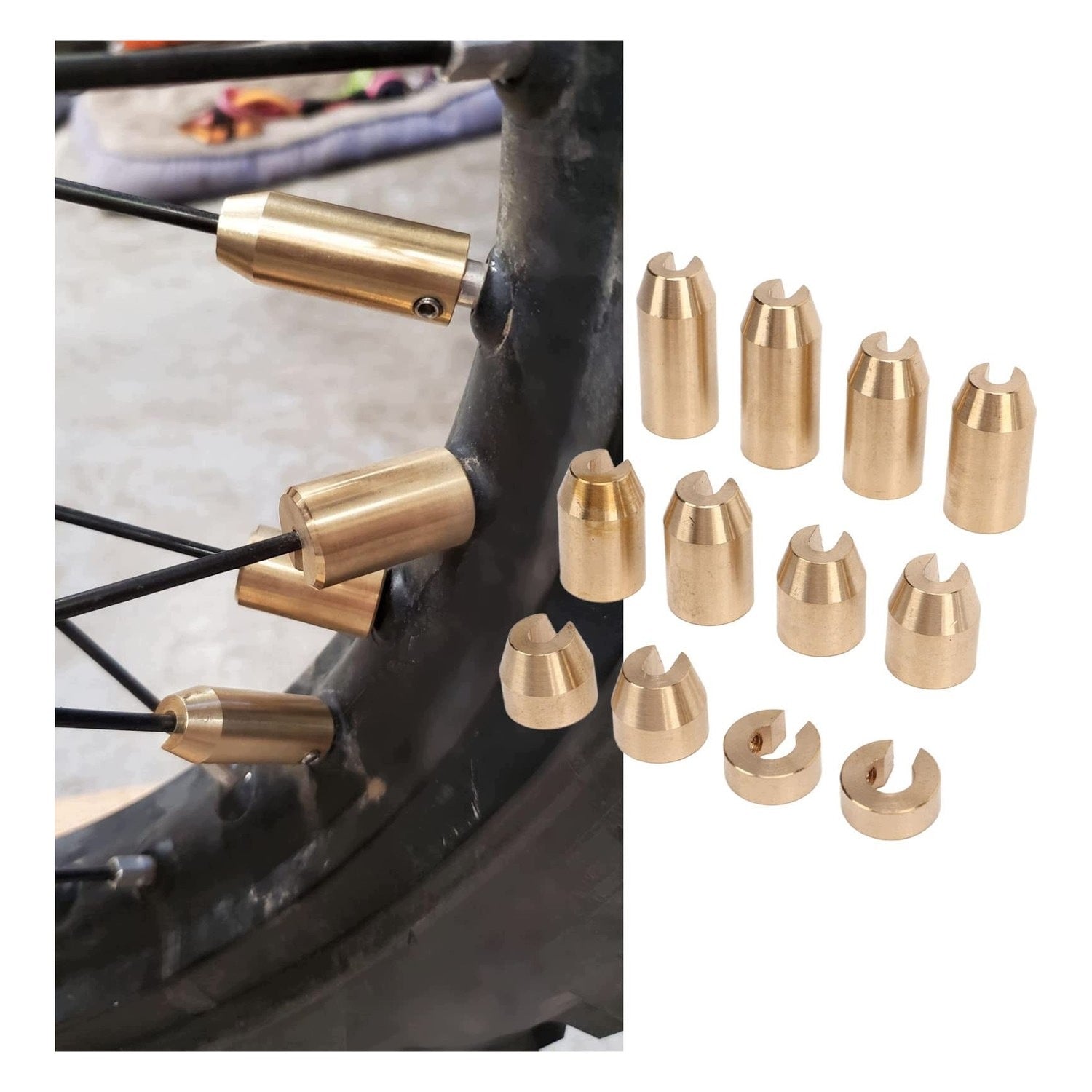Allecto - Motorcycle Spoke Scales - Brass - 12 Pieces - Universal Brand no brand