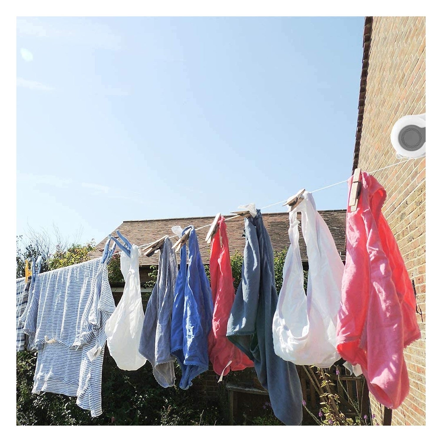Allecto - Retractable clothesline - 13m, white - Balcony, garden Brand no brand