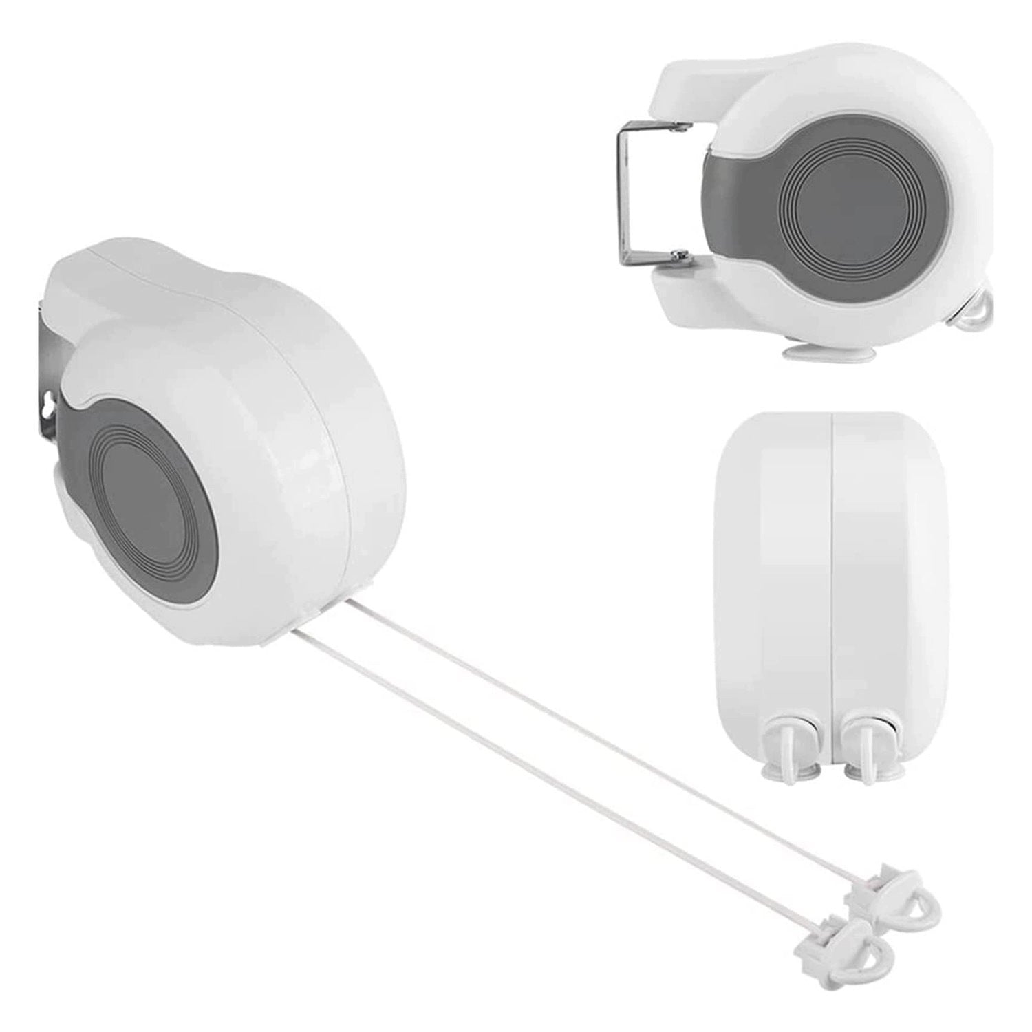 Allecto - Retractable clothesline - 13m, white - Balcony, garden