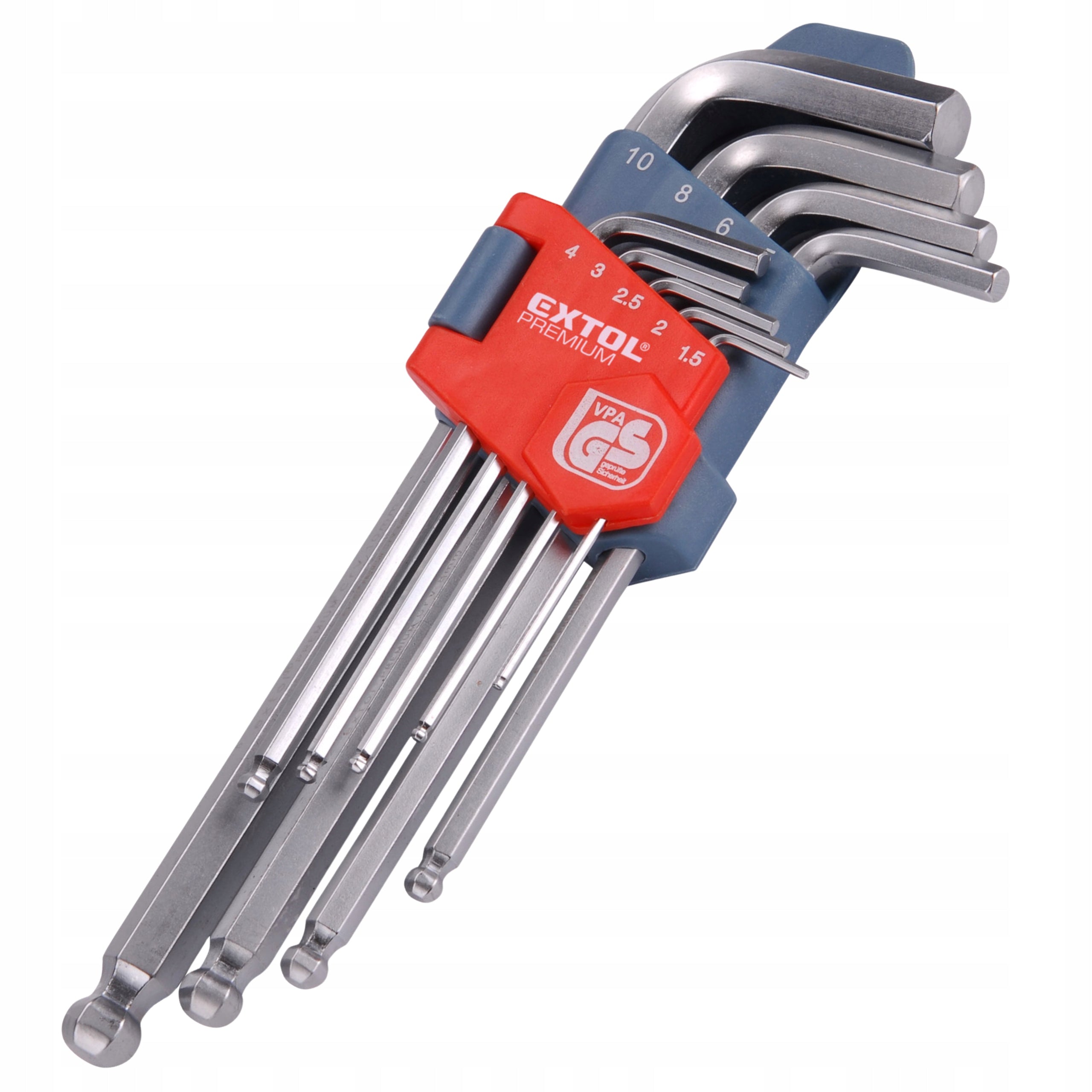 Allen Wrenches Set of 9 with Ball 1,5-10 mm Crv