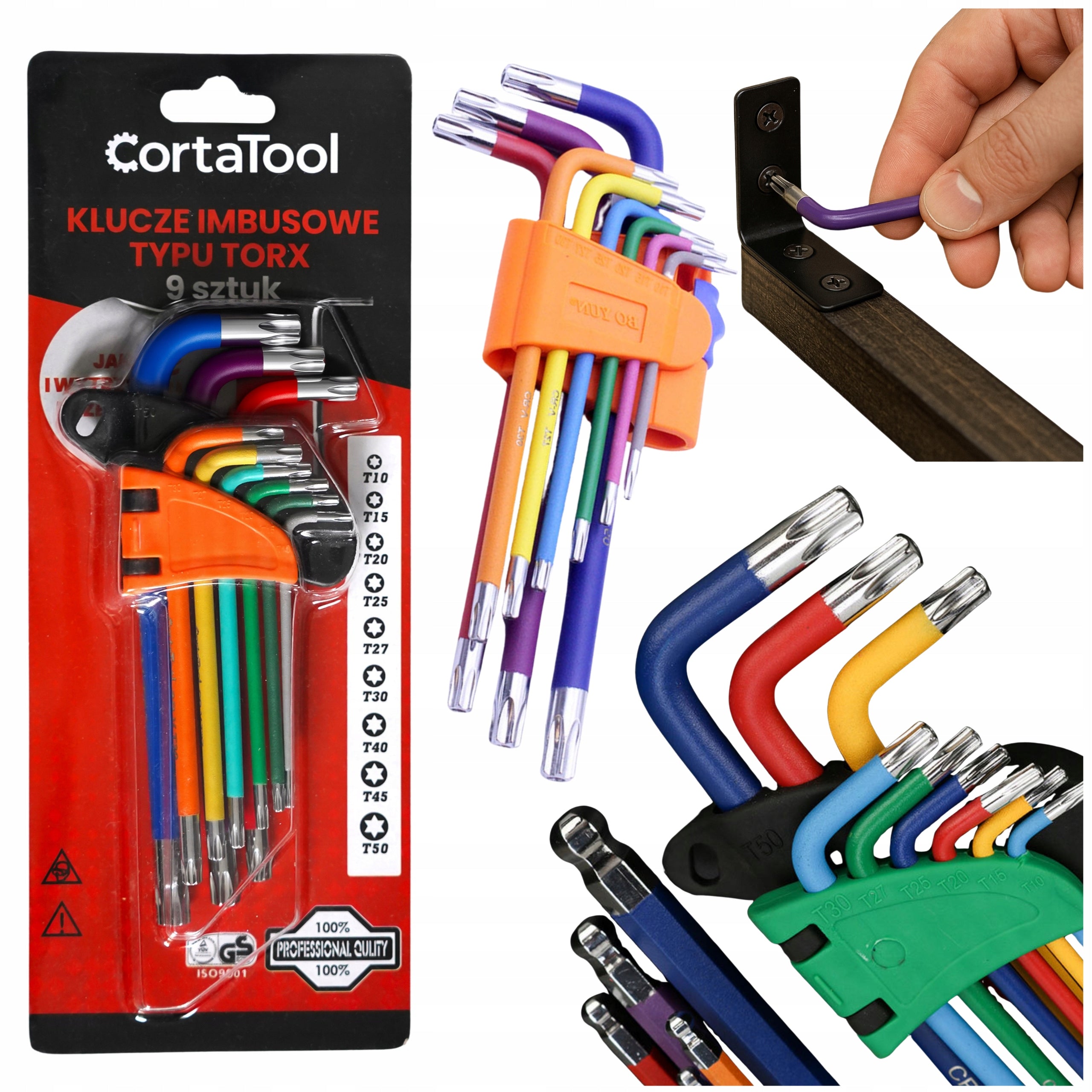 Allen Wrenches in Size Colors Allen Torx T10-T50mm 9 pcs CortaTool
