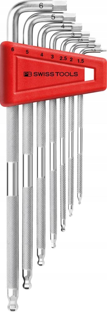 Allen wrench set with ball 7-piece 1,5-6mm SAFETY PB Swiss Tools