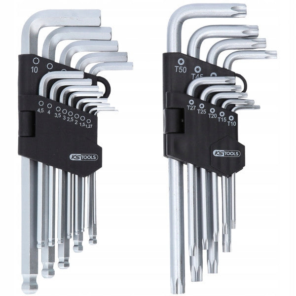 Allen wrench set with ball + TORX keys 22pcs KS TOOLS