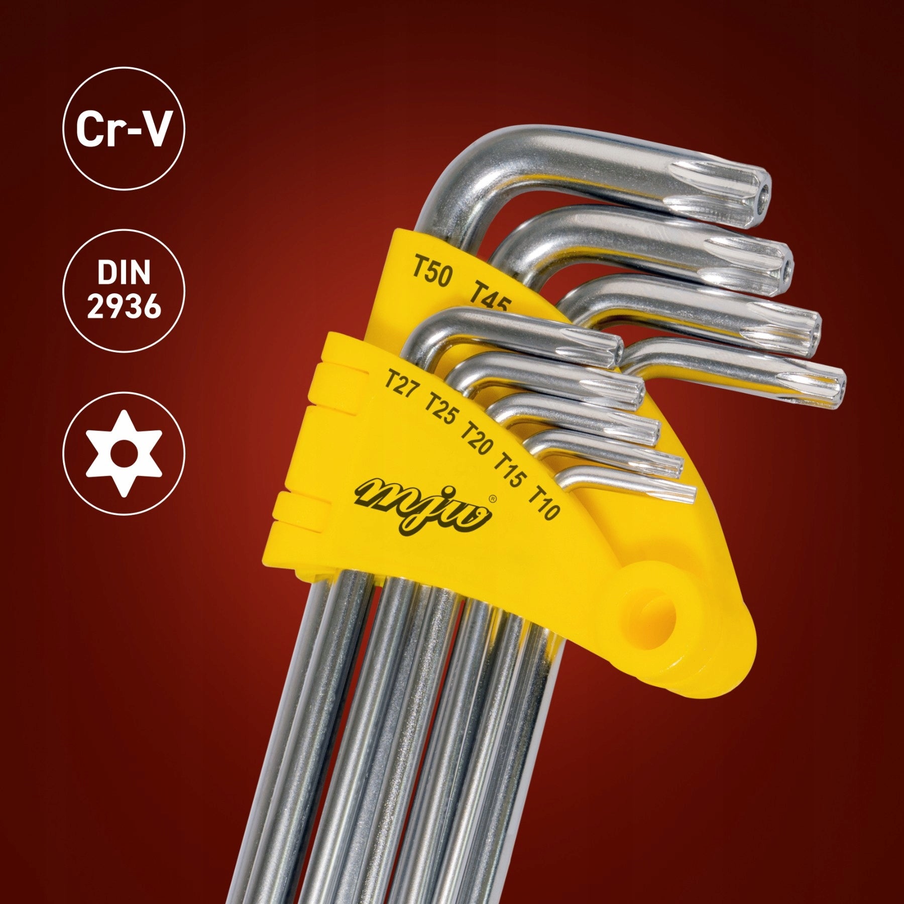 Allen wrenches TORX T10-T50 Cr-V MJW 9el. Brand MJW