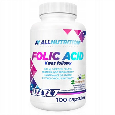 Allnutrition Folic Acid 100 Veg caps Folic acid QUATREFOLIC(R) SALE!