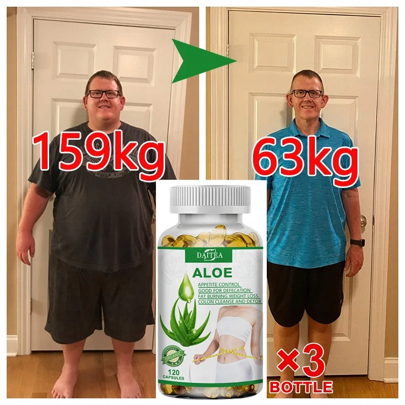 Aloe Vera Capsules for Appetite Control, Fat Burning and Loss Packaging status original