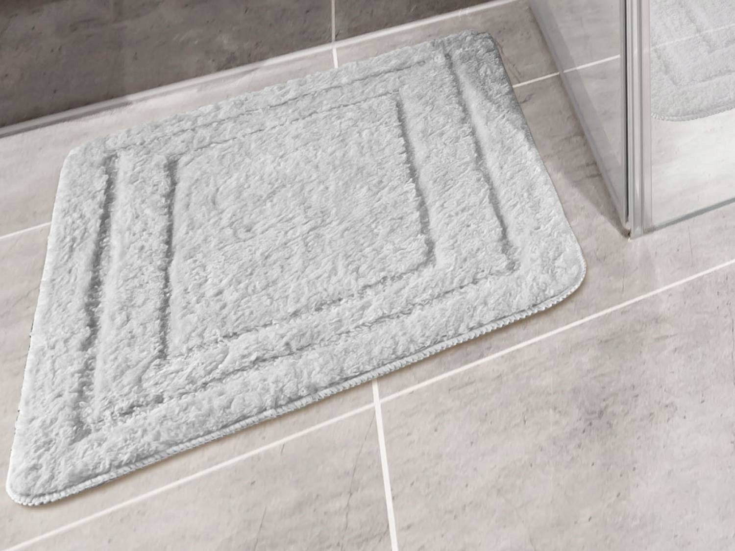 Alor Anti-Slip Bathroom Rug Light Gray 50x80 cm Length 80 cm